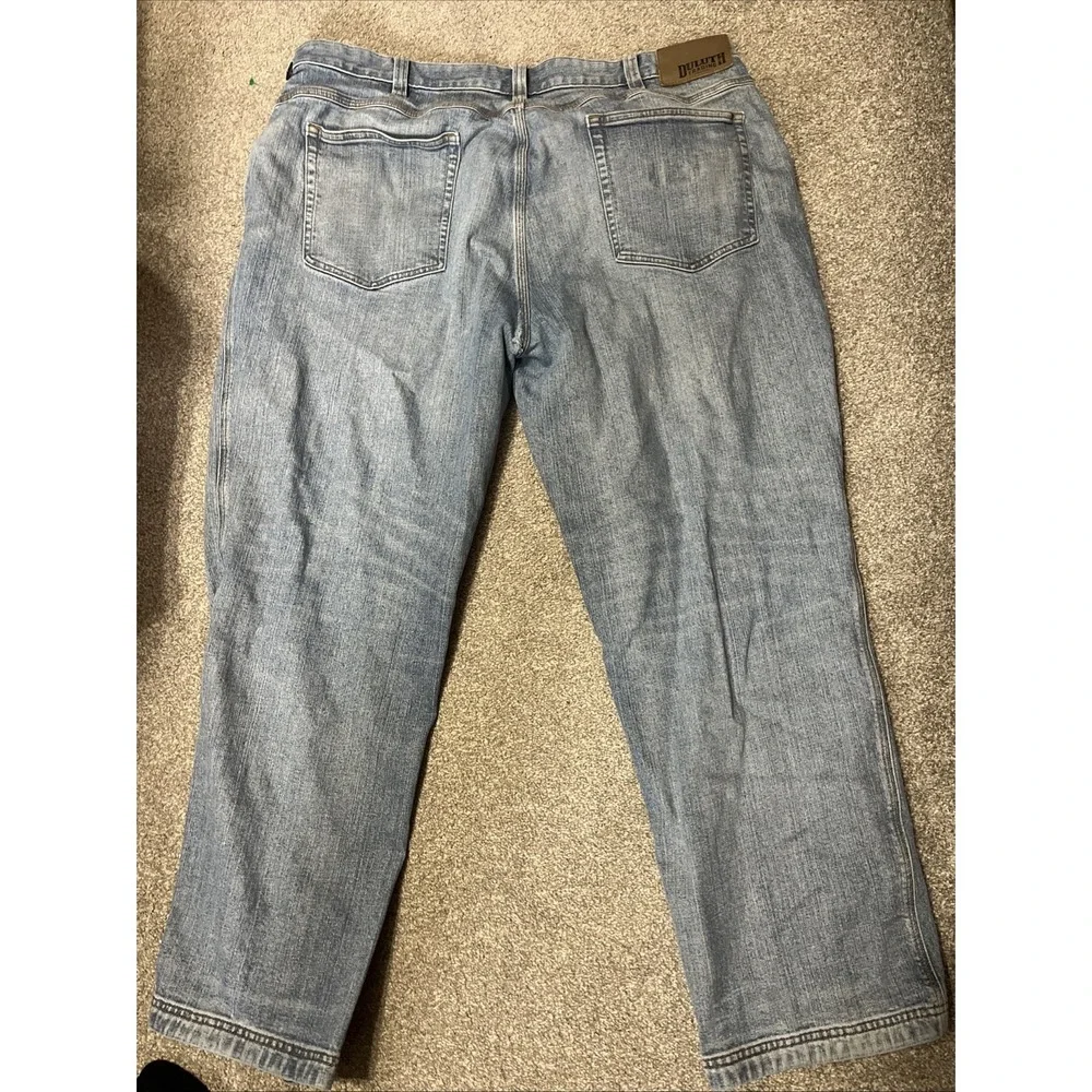 Duluth Trading Co Jeans Men Size 42x29‎ Ballroom Flex Blue Gusset Work Comfort